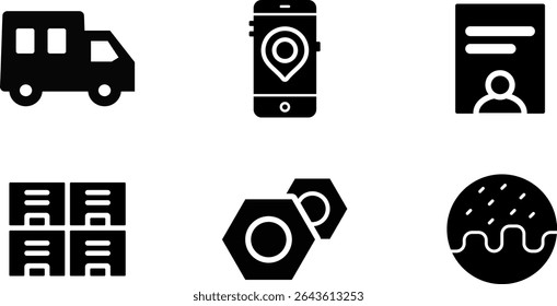 Minimalist Modern Rounded Filled Silhouette Icon with clean Filled and intuitive symbols