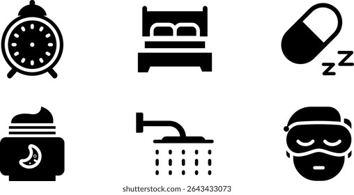 Minimalist Modern Rounded Filled Sleeping Icon with clean Filled and intuitive symbols
