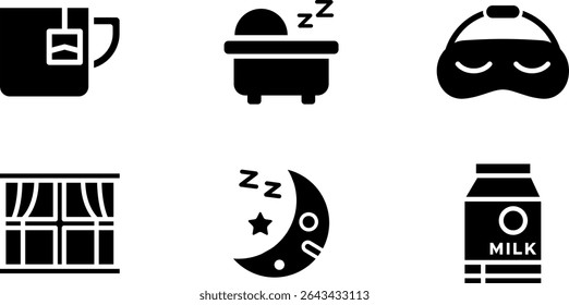 Minimalist Modern Rounded Filled Sleeping Icon with clean Filled and intuitive symbols