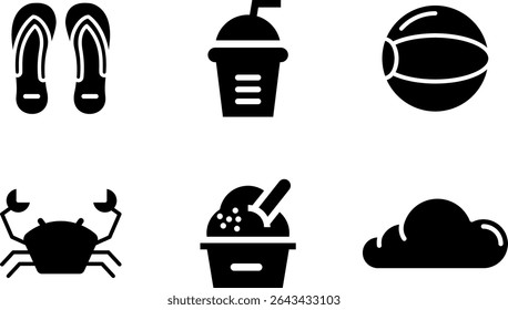 Minimalist Modern Rounded Filled Summer Icon with clean Filled and intuitive symbols