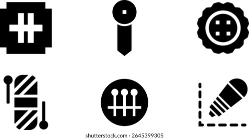 Minimalist Modern Rounded Filled Sweing Icon with clean Filled and intuitive symbols