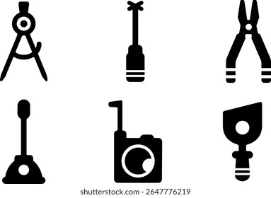 Minimalist Modern Rounded Filled Toolbox Icon with clean Filled and intuitive symbols