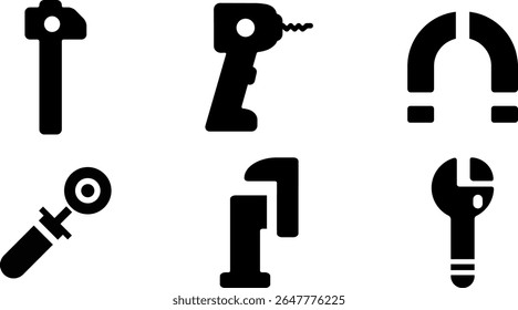 Minimalist Modern Rounded Filled Toolbox Icon with clean Filled and intuitive symbols