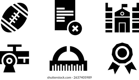 Minimalist Modern Rounded Filled University Icon with clean Filled and intuitive symbols