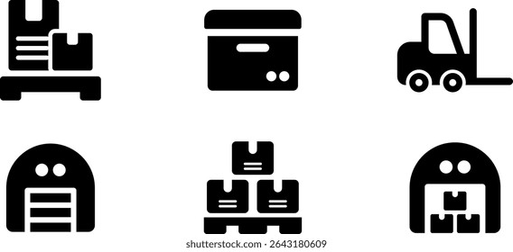 Minimalist Modern Rounded Filled Warehouse Icon with clean Filled and intuitive symbols
