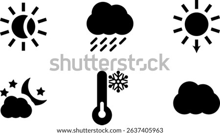 Minimalist Modern Rounded Filled Weather Icon with clean Filled and intuitive symbols