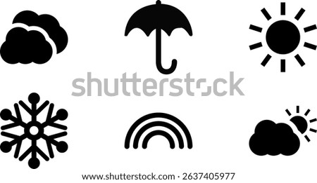 Minimalist Modern Rounded Filled Weather Icon with clean Filled and intuitive symbols