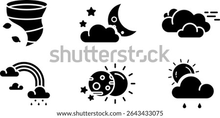 Minimalist Modern Rounded Filled Weather Icon with clean Filled and intuitive symbols