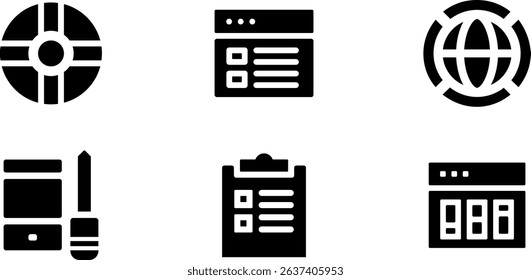Minimalist Modern Rounded Filled Web Maintenance Icon with clean Filled and intuitive symbols