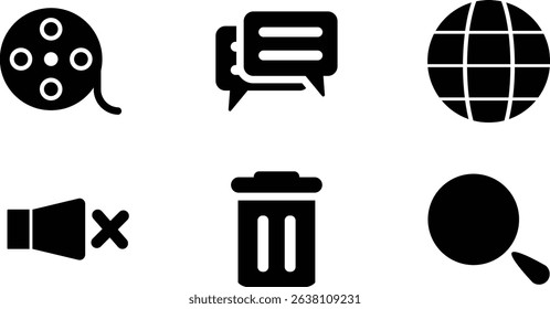 Minimalist Modern Rounded Filled Web Essentials Icon with clean Filled and intuitive symbols