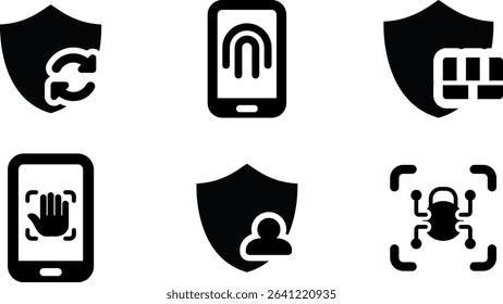 Minimalist Modern Rounded Filled Web Apps Security Icon with clean Filled and intuitive symbols