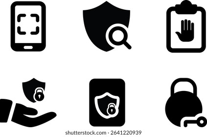 Minimalist Modern Rounded Filled Web Apps Security Icon with clean Filled and intuitive symbols