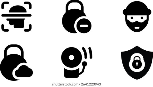 Minimalist Modern Rounded Filled Web Apps Security Icon with clean Filled and intuitive symbols