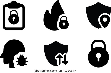 Minimalist Modern Rounded Filled Web Apps Security Icon with clean Filled and intuitive symbols