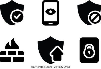 Minimalist Modern Rounded Filled Web Apps Security Icon with clean Filled and intuitive symbols