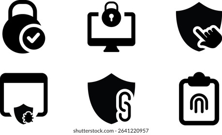 Minimalist Modern Rounded Filled Web Apps Security Icon with clean Filled and intuitive symbols