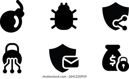 Minimalist Modern Rounded Filled Web Apps Security Icon with clean Filled and intuitive symbols