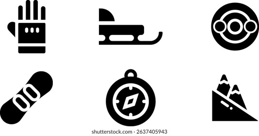 Minimalist Modern Rounded Filled Winter Sport Icon with clean Filled and intuitive symbols