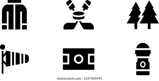 Minimalist Modern Rounded Filled Winter Sport Icon with clean Filled and intuitive symbols