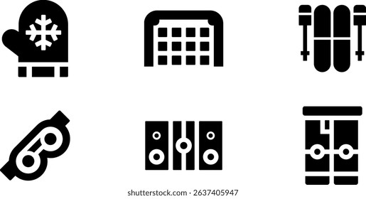 Minimalist Modern Rounded Filled Winter Sport Icon with clean Filled and intuitive symbols