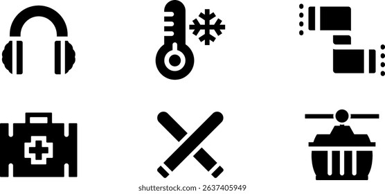 Minimalist Modern Rounded Filled Winter Sport Icon with clean Filled and intuitive symbols