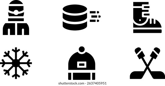 Minimalist Modern Rounded Filled Winter Sport Icon with clean Filled and intuitive symbols