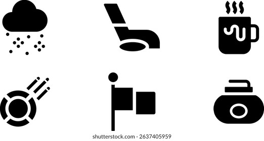 Minimalist Modern Rounded Filled Winter Sport Icon with clean Filled and intuitive symbols