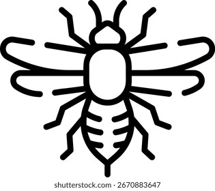 Minimalistisch Moderne Rundung Bienensymbol mit sauberen Gefüllten und intuitiven Symbolen