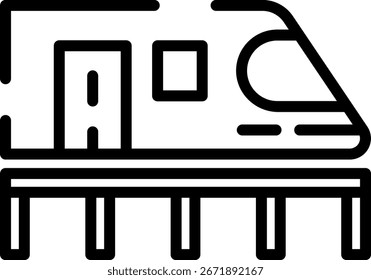 Minimalista Moderno Redondeado Contorno Bullet Train Icon con símbolos limpios e intuitivos