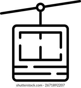 Minimalist Modern Rounded Outline Cablecar Icon with clean Filled and intuitive symbols