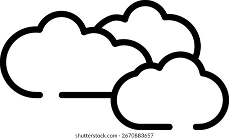 Minimalistisches modernes abgerundetes Umriss-Wolken-Symbol mit sauberen, gefüllten und intuitiven Symbolen