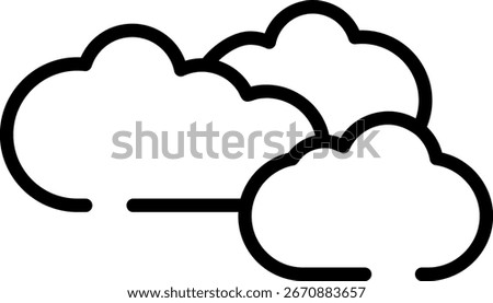 Minimalist Modern Rounded Outline Cloudy Icon with clean Filled and intuitive symbols