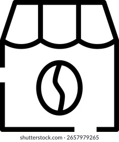 Minimalist Modern Rounded Outline Coffee House Icon with clean Filled and intuitive symbols