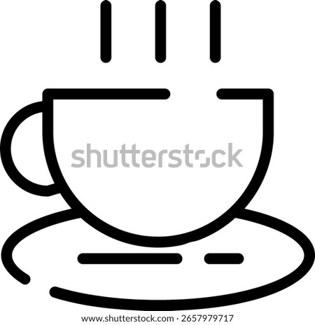 Minimalist Modern Rounded Outline Cup Icon with clean Filled and intuitive symbols