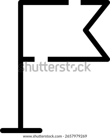 Minimalist Modern Rounded Outline Flag Icon with clean Filled and intuitive symbols