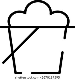 Minimalist Modern Rounded Outline Laundry Basket Icon with clean Filled and intuitive symbols