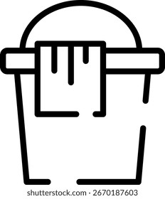 Minimalistisch Modern Runde Umriss Wäschekorb Symbol mit sauberen Gefüllten und intuitiven Symbolen