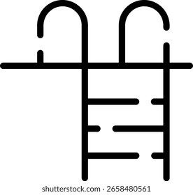 Minimalist Modern Rounded Outline Pool Icon with clean Filled and intuitive symbols