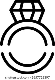 Minimalista Moderno Redondeado Icono de anillo de contorno con símbolos limpios rellenos e intuitivos