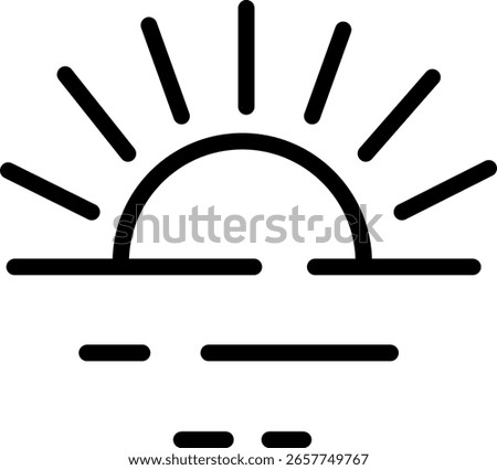 Minimalist Modern Rounded Outline Sun Icon with clean Filled and intuitive symbols