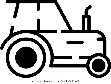 Minimalista Moderno Arredondado Contorno Trator Ícone com limpo Preenchido e símbolos intuitivos