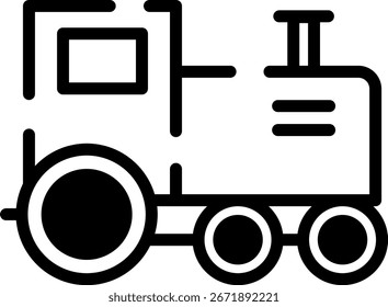 Minimalist Modern Rounded Outline Train Icon with clean Filled and intuitive symbols