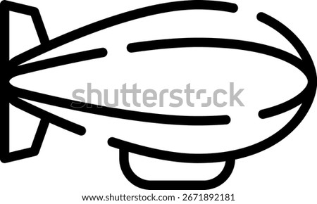 Minimalist Modern Rounded Outline Zeppelin Icon with clean Filled and intuitive symbols