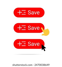 A minimalist and modern save button design, ideal for content creators and users looking to bookmark and organize content effortlessly