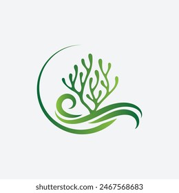 Minimalist Modern Sea Moss Logo Icon Vector