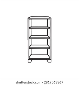 Minimalist modern shelving unit with five open shelves design