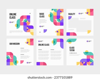 Minimalist and modern social media post template for a colorful mosaic pattern course or class. Visually engaging approach to showcase your learning content.  Make your course or class stand out.