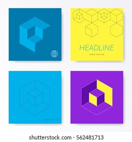 Minimalist modern square card cover designs