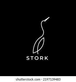 minimalist modern stork logo design