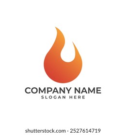 Minimalist and modern style of a flame in orange gradient color with modern and minimalist style for the app and favicon